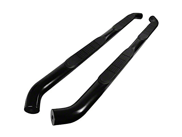 3-Inch Round Side Step Bars; Black (18-23 Jeep Wrangler)