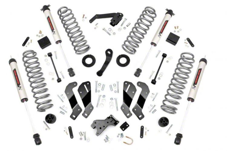 Rough Country 3.50-Inch Control Arm Drop Suspension Lift Kit with V2 Monotube Shocks (07-18 Jeep Wrangler JK 4-Door)
