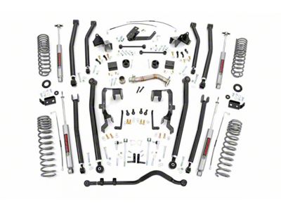 Rough Country 4-Inch Long Arm Suspension Lift Kit with Premium N3 Shocks (12-18 Jeep Wrangler JK 2-Door)