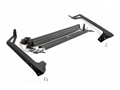 Rough Country 50-Inch Straight Black Series LED Light Bar with Upper Windshield Mounting Brackets (07-18 Jeep Wrangler JK)