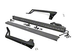 Rough Country 50-Inch Straight Black Series Amber DRL LED Light Bar with Upper Windshield Mounting Brackets (07-18 Jeep Wrangler JK)