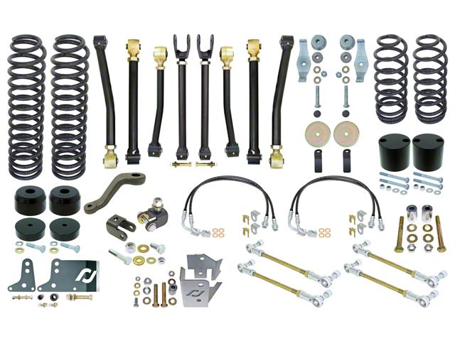 RockJock Johnny Joint 4-Inch Suspension Lift Kit with Front and Rear Sway Bar Links (07-18 Jeep Wrangler JK 2-Door)