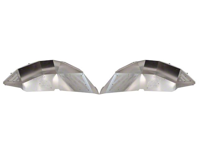 Fishbone Offroad Aluminum Inner Fenders; Rear; Raw (18-24 Jeep Wrangler JL)