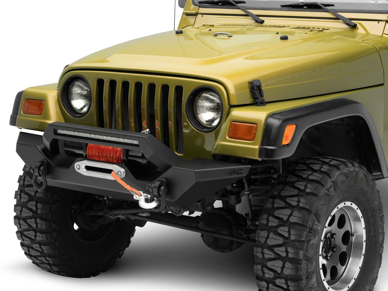 Rough Country Jeep Wrangler Full Width LED Winch Front Bumper 10595 (87 ...