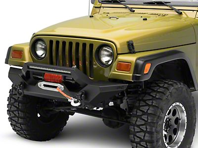 Rough Country Jeep Wrangler Full Width LED Winch Front Bumper 10595 (87-06 Jeep  Wrangler YJ & TJ)