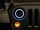 Raxiom Axial Series 7-Inch LED Headlights with RGB Halo; Black Housing; Clear Lens (97-18 Jeep Wrangler TJ & JK)