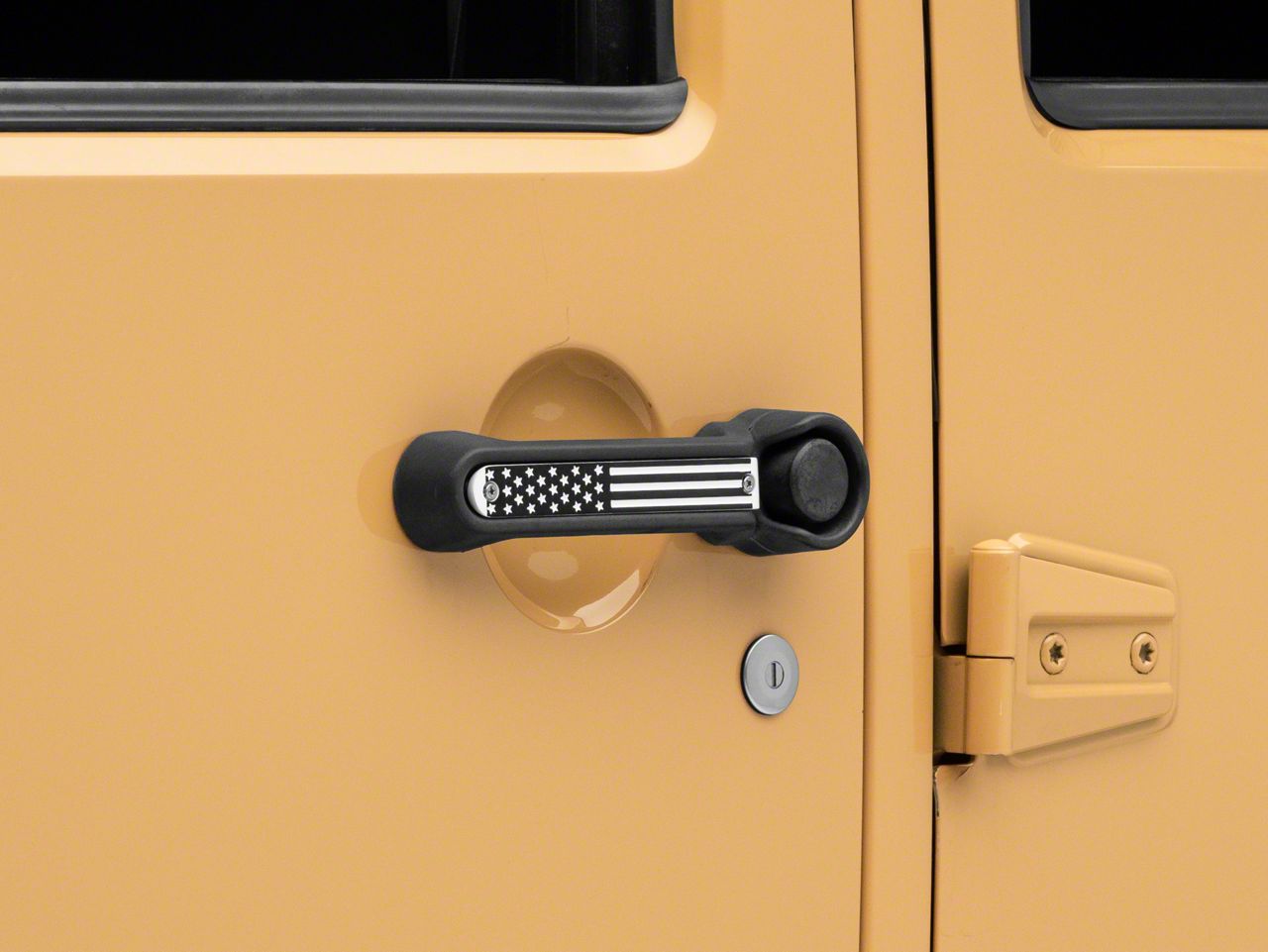 RedRock Jeep Wrangler Old Glory Door Handle Inserts; Black and White J142675 (0718 Jeep