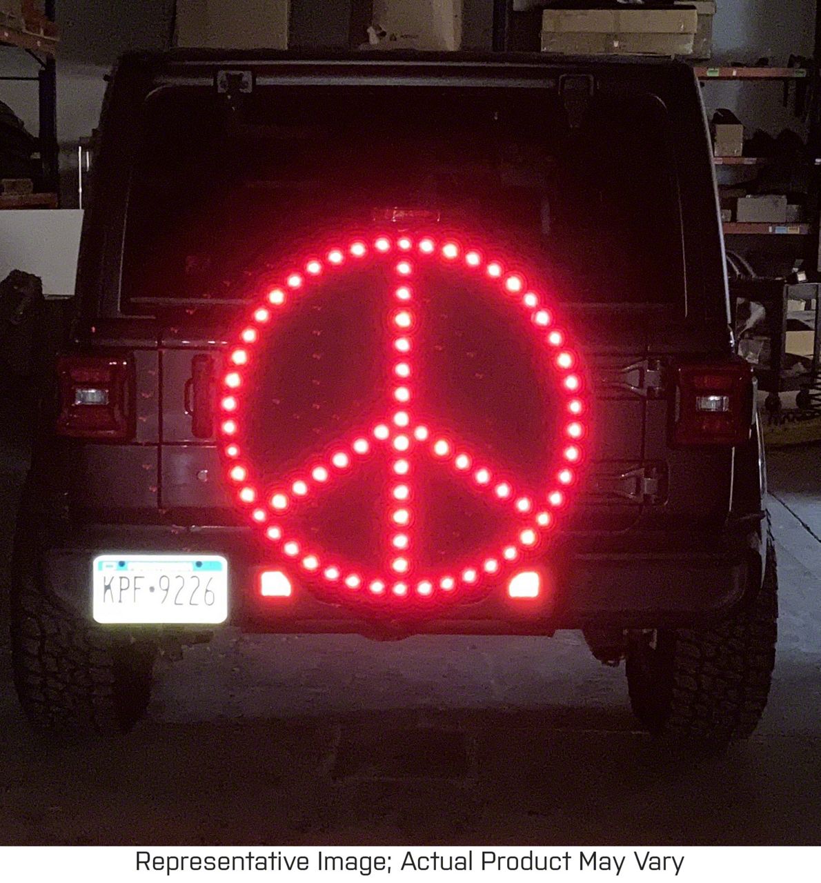 Jeep Wrangler Peace Sign LED Spare Tire Cover; Pink; 30 to 32-Inch Tire  Cover (66-18 Jeep CJ5, CJ7, Wrangler YJ, TJ  JK)