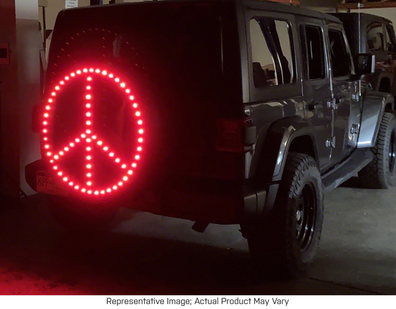 Jeep Wrangler Peace Sign LED Spare Tire Cover; Pink; 30 to 32-Inch Tire  Cover (66-18 Jeep CJ5, CJ7, Wrangler YJ, TJ  JK)