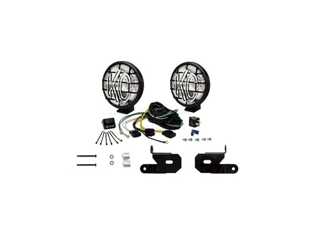 KC HiLiTES 6-Inch Apollo Pro Halogen Lights with A-Pillar Mount; Spot Beam (20-24 Jeep Gladiator JT, Excluding Mojave)