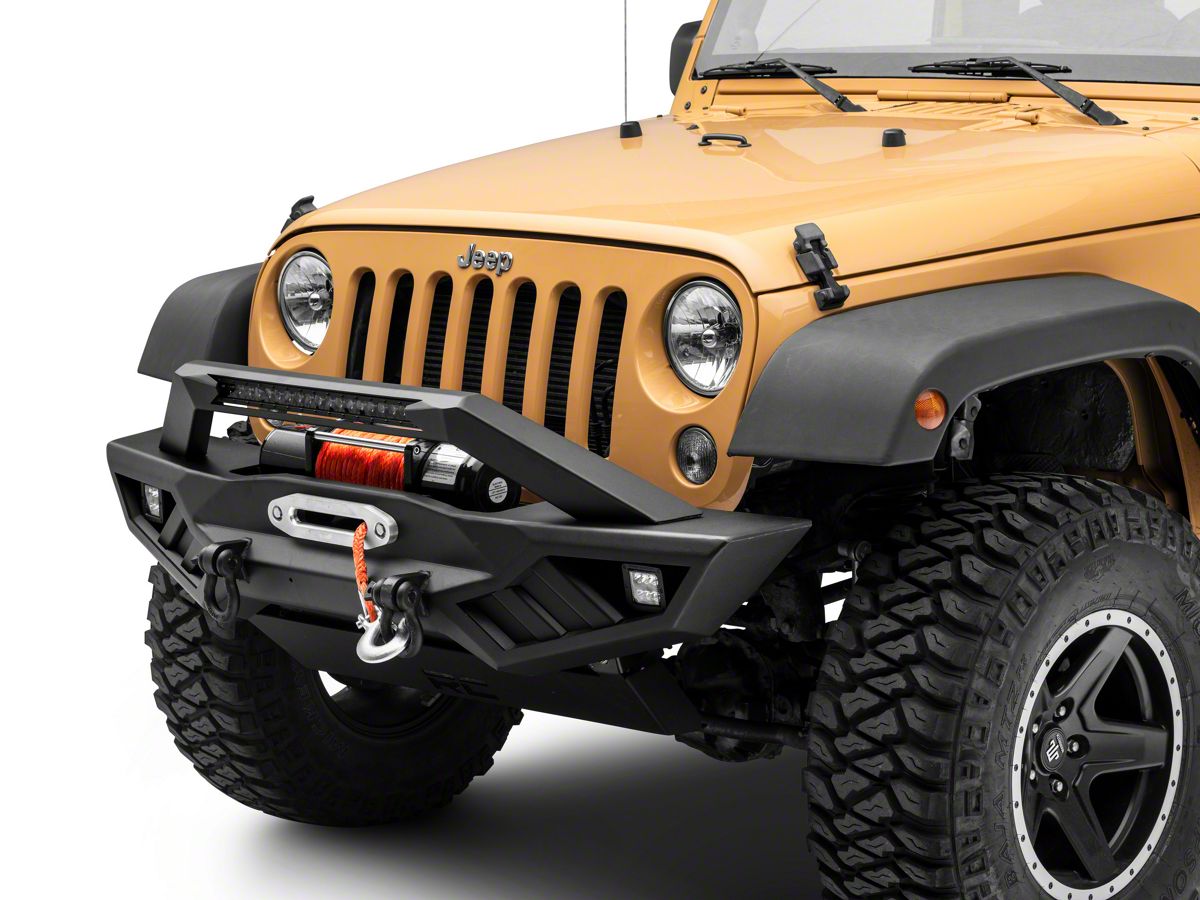 Rough Country Jeep Wrangler Full Width Off-Road Front Bumper 10645A (07-18 Jeep  Wrangler JK)