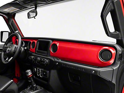 RedRock Jeep Wrangler Dash Panel Overlay; Red J142905 (18-23 Jeep Wrangler  JL) - Free Shipping