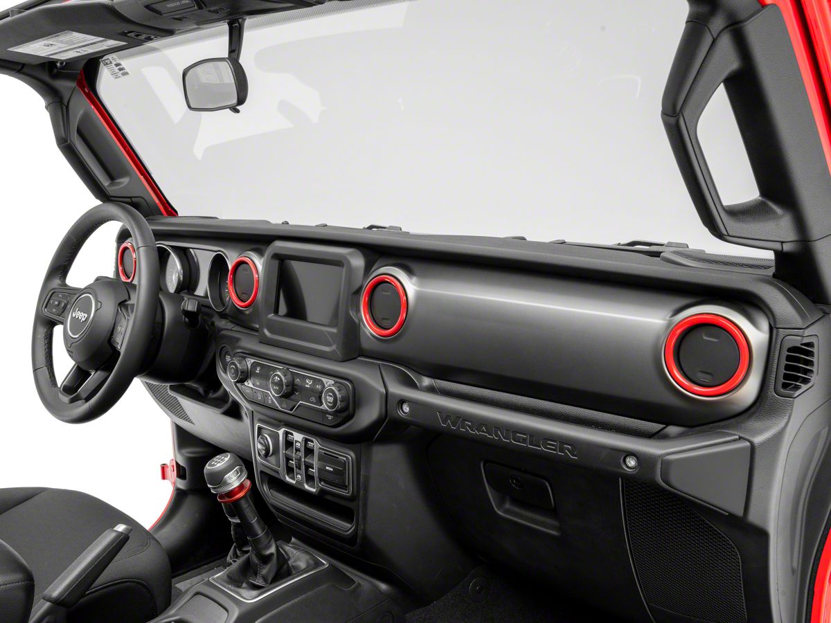 RedRock Jeep Wrangler Air Conditioning Vent Trim Rings; Red J142906 (18-23 Jeep  Wrangler JL) - Free Shipping