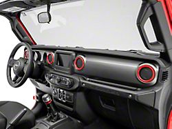 Alterum Air Conditioning Vent Trim Rings; Red (18-22 Jeep Wrangler JL)