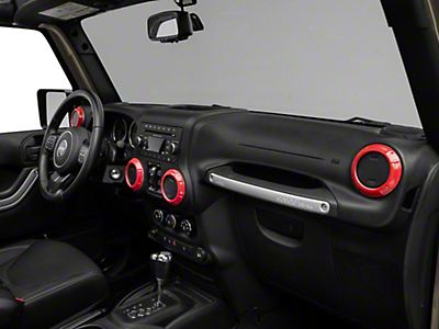RedRock Jeep Wrangler Air Conditioning Vent Trim Rings; Red J142911 (07-18 Jeep  Wrangler JK) - Free Shipping
