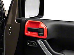 Alterum Interior Door Handle Trim Bezels; Red (07-18 Jeep Wrangler JK 4-Door)