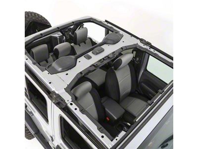 Smittybilt Neoprene Front and Rear Seat Covers; Black/Charcoal (18-24 Jeep Wrangler JL 2-Door, Excluding Rubicon)
