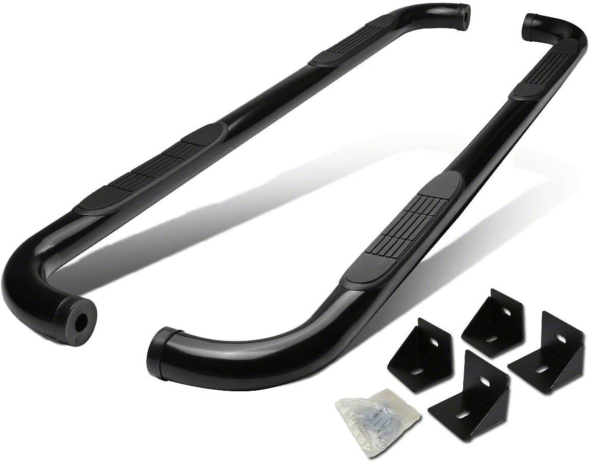 Jeep Wrangler Step Nerf Bar; 3-Inch Round; 90-Degree; Black (07-16 Jeep ...