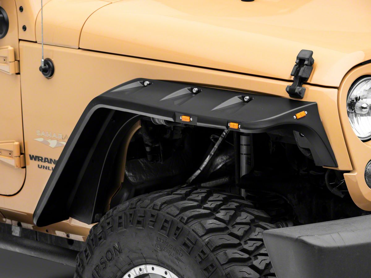 Jeep Wrangler Fender Flares; Pocket-Rivet Style; Matte Black (07-18 Jeep  Wrangler JK)