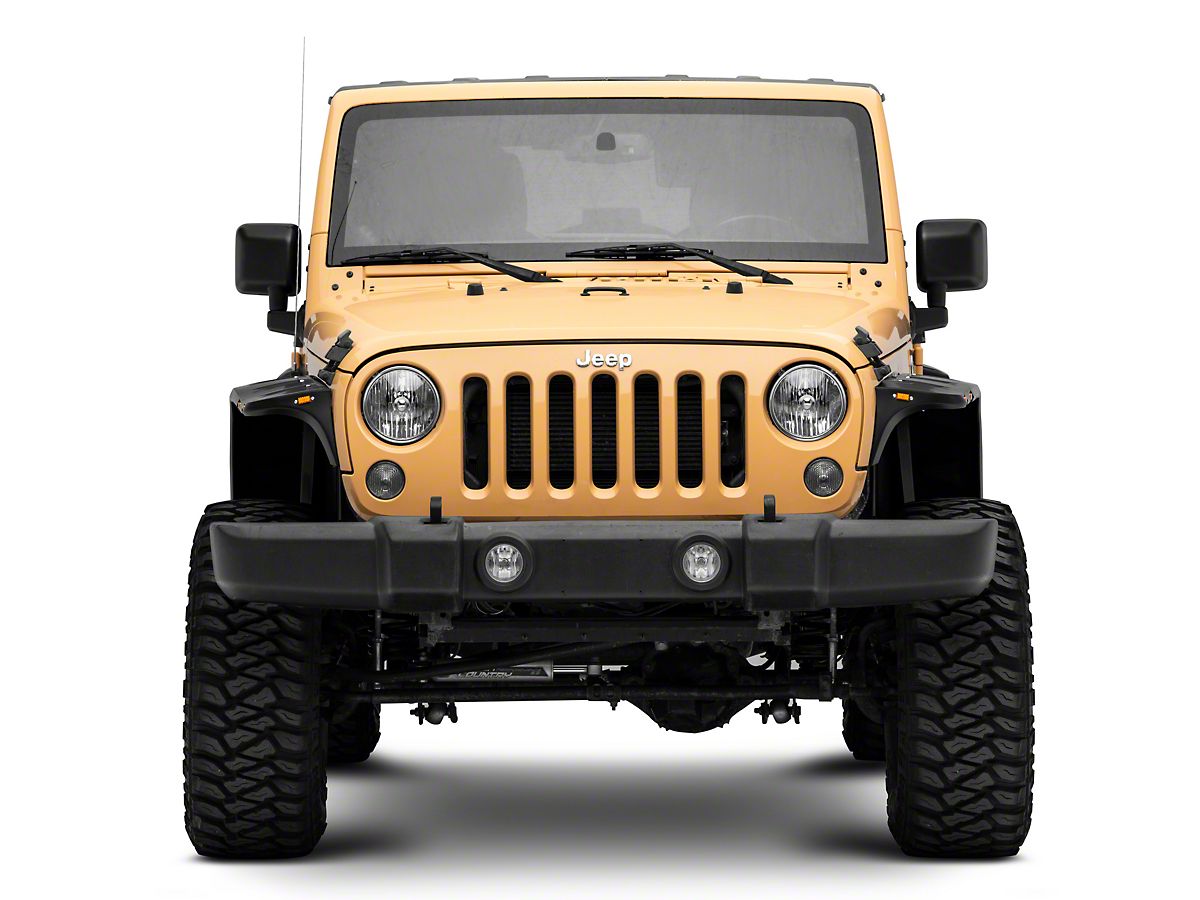 Pocket Rivet Style Fender Flares; Matte Black (07-18 Jeep Wrangler JK)