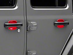 RedRock Exterior Door Handle Guards; Red (18-23 Jeep Wrangler JL)
