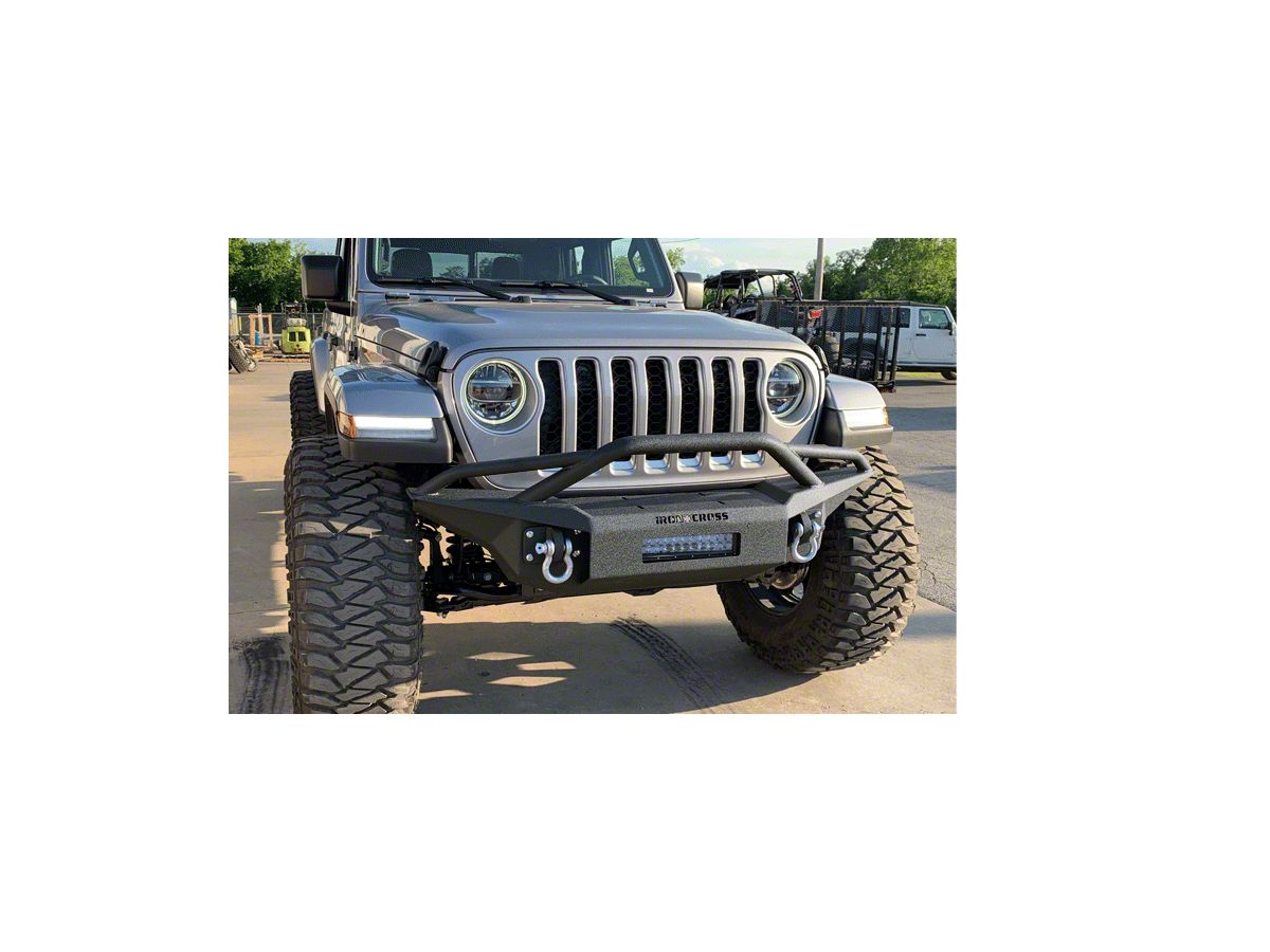Iron Cross Automotive Jeep Gladiator Full Base Front Bumper with Bar; Matte  Black GP-1302 (20-23 Jeep Gladiator JT) - Free Shipping