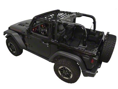 Dirty Dog 4x4 Front Seat Netting; Black (18-23 Jeep Wrangler JL 2-Door)