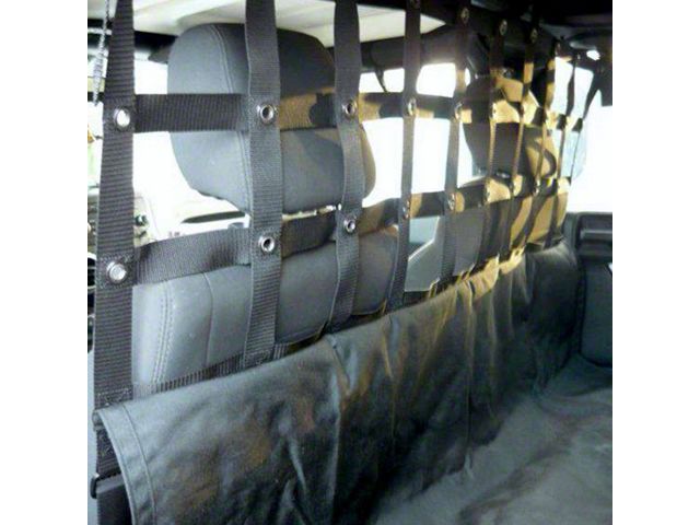 Dirty Dog 4x4 Front Seat Pet Divider; Black (07-18 Jeep Wrangler JK 4-Door)