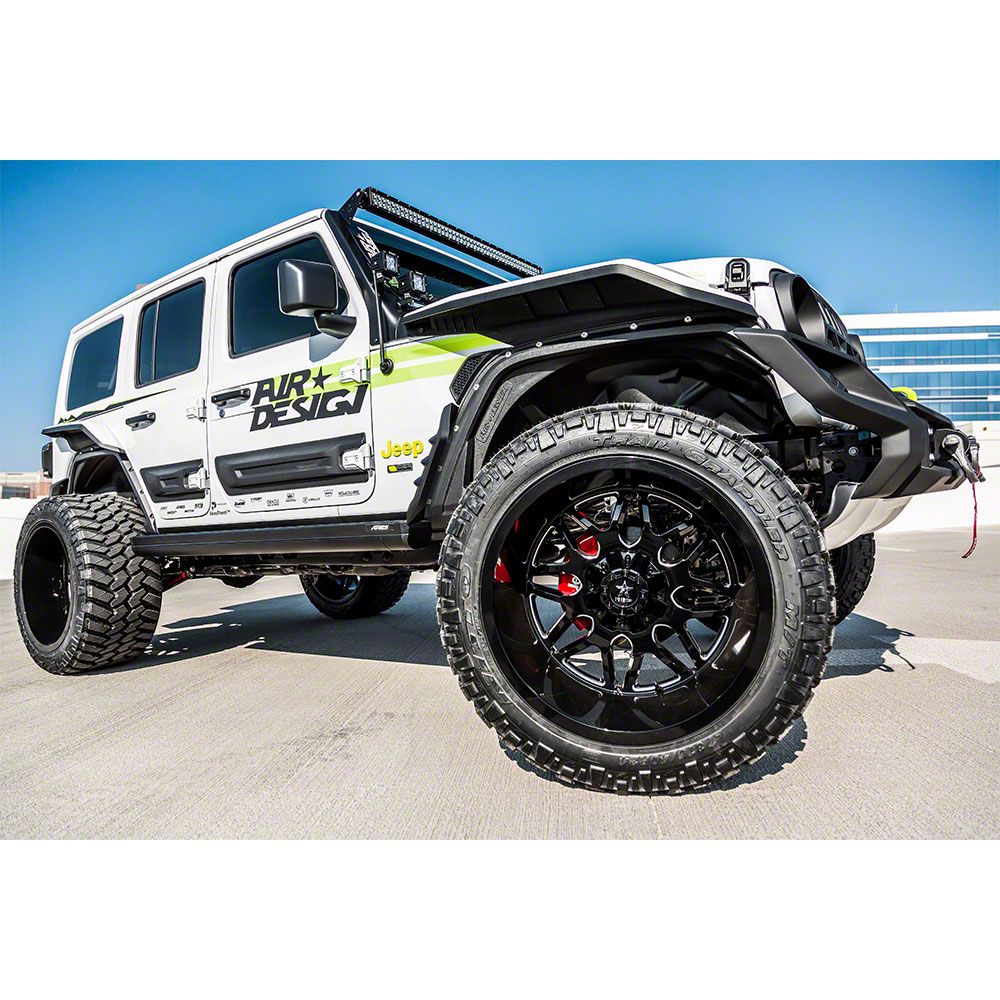 Air Design Jeep Wrangler High Top Fender Flares; Satin Black JE05A15 (1822 Jeep Wrangler JL