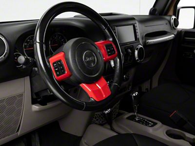 RedRock Steering Wheel Trim; Red (11-18 Jeep Wrangler JK)