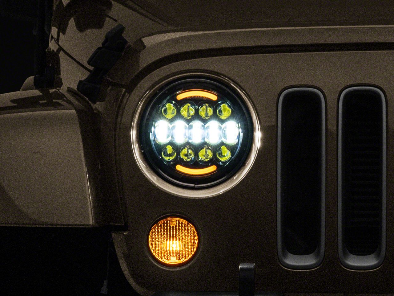 Raxiom Jeep Wrangler Axial Series 7-Inch LED Headlights with RGB