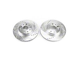 PowerStop Evolution Cross-Drilled and Slotted Rotors; Front Pair (18-24 Jeep Wrangler JL, Excluding 4xe, Rubicon & Sahara)
