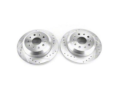 PowerStop Evolution Cross-Drilled and Slotted Rotors; Rear Pair (18-23 Jeep Wrangler JL, Excluding Rubicon & Sahara)
