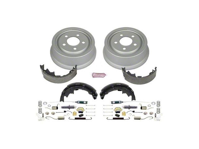 PowerStop OE Replacement Brake Drum and Pad Kit; Rear (01-06 Jeep Wrangler TJ w/ Rear Drum Brakes)