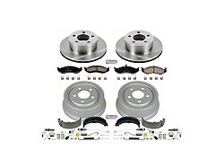 PowerStop OE Replacement Brake Rotor, Drum and Pad Kit; Front and Rear (92-98 Jeep Cherokee XJ w/ 9-Inch Rear Drums; 1999 Jeep Cherokee XJ w/ 3-1/4-Inch Composite Rotors & 9-Inch Rear Drums)