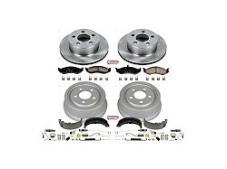 PowerStop OE Replacement Brake Rotor, Pad and Drum Kit; Front and Rear (1999 Jeep Wrangler TJ w/ 3-Inch Cast Rotors; 2000 Jeep Wrangler TJ)
