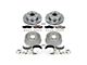 PowerStop OE Replacement Brake Rotor, Drum and Pad Kit; Front and Rear (1999 Jeep Cherokee XJ w/ 3-Inch Cast Rotors & 9-Inch Rear Drums; 00-01 Jeep Cherokee XJ w/ 9-Inch Rear Drums)