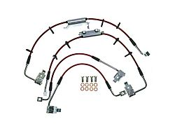 PowerStop Stainless Steel Brake Hose Kit for Stock Height; Front and Rear (07-18 Jeep Wrangler JK)