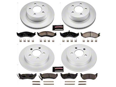 PowerStop Z17 Evolution Plus Brake Rotor and Pad Kit; Front and Rear (03-06 Jeep Wrangler TJ w/ Rear Disc Brakes)