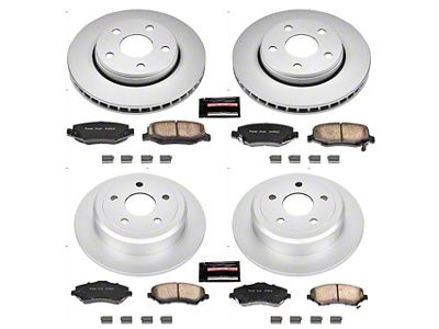 PowerStop Z17 Evolution Plus Brake Rotor and Pad Kit; Front and Rear (07-18 Jeep Wrangler JK)