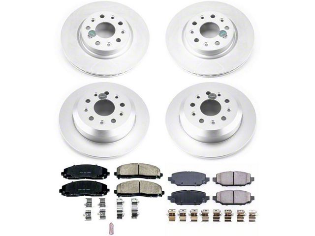 PowerStop Z17 Evolution Plus Brake Rotor and Pad Kit; Front and Rear (18-24 Jeep Wrangler JL, Excluding 4xe, Rubicon & Sahara)
