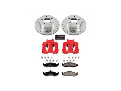 PowerStop Z23 Evolution Sport Brake Rotor, Pad and Caliper Kit; Front (90-91 4WD Jeep Cherokee XJ; 92-98 Jeep Cherokee XJ; 1999 Jeep Cherokee XJ w/ 3-1/4-Inch Composite Rotors)