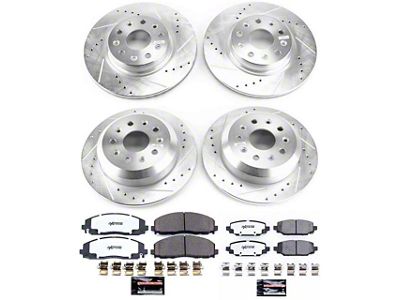PowerStop Z36 Extreme Truck and Tow Brake Rotor and Pad Kit; Front and Rear (18-24 Jeep Wrangler JL, Excluding 4xe, Rubicon & Sahara)