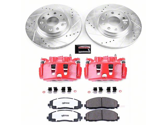 PowerStop Z36 Extreme Truck and Tow Brake Rotor, Pad and Caliper Kit; Front (18-24 Jeep Wrangler JL, Excluding 4xe, Rubicon & Sahara)