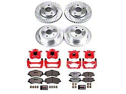 PowerStop Z36 Extreme Truck and Tow Brake Rotor, Pad and Caliper Kit; Front and Rear (07-18 Jeep Wrangler JK)
