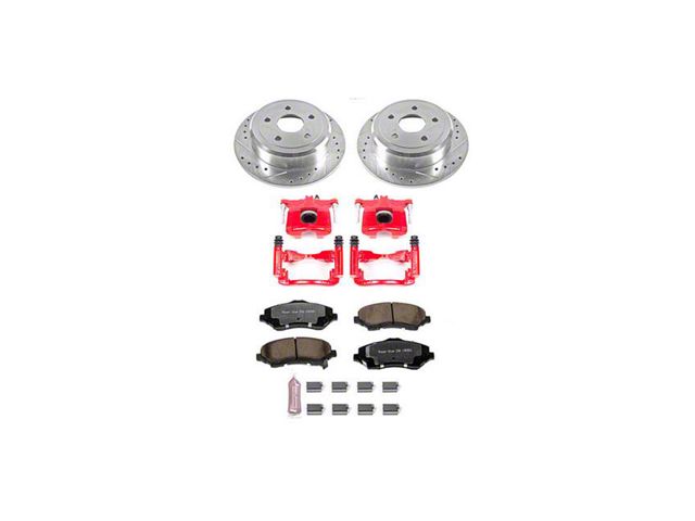 PowerStop Z36 Extreme Truck and Tow Brake Rotor, Pad and Caliper Kit; Rear (07-18 Jeep Wrangler JK)