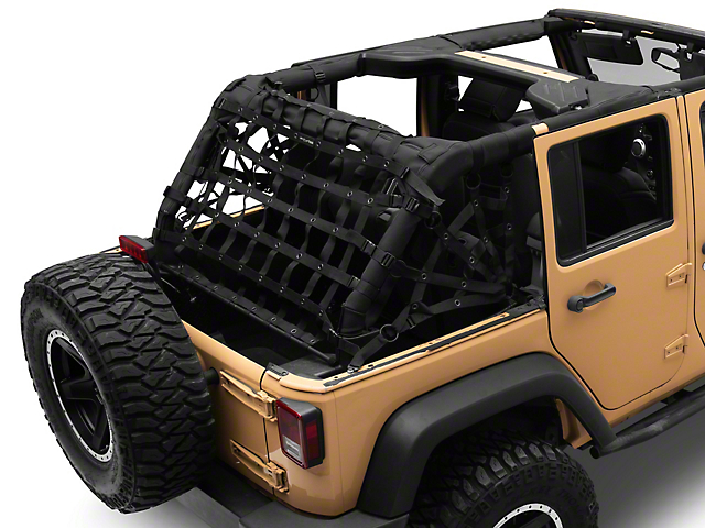 Dirty Dog 4x4 3-Piece Rear Spider Netting Kit (07-18 Jeep Wrangler JK 4-Door)