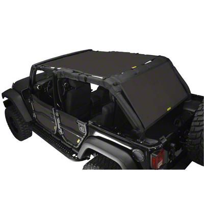 Rough Country Black Mesh Bikini Top For 2007-2018 Jeep Wrangler JK 4-Door Models