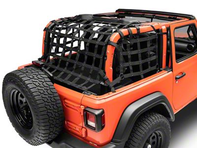 Dirty Dog 4x4 3-Piece Rear Netting Kit (18-23 Jeep Wrangler JL 2-Door)