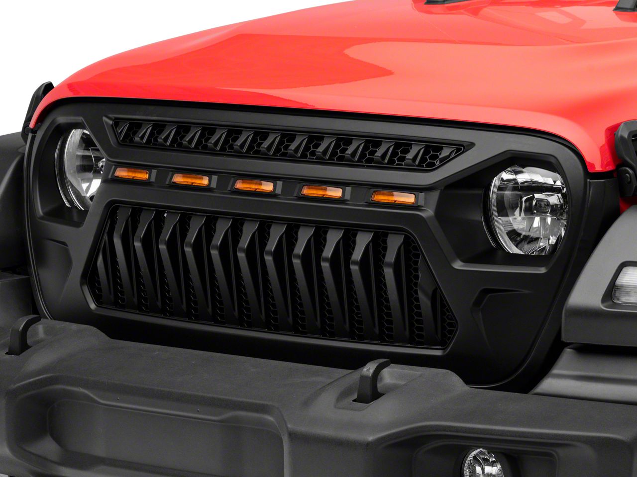 Jeep Wrangler Gladiator Series Grille with Amber LED Running Lights
